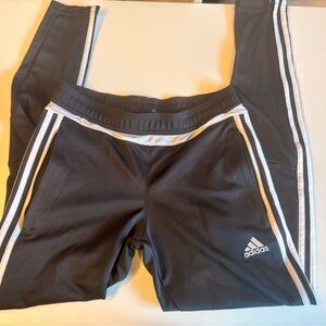 Adidas Black 3 Stripe Track Pants Joggers – Classic Athletic Fit (XS)